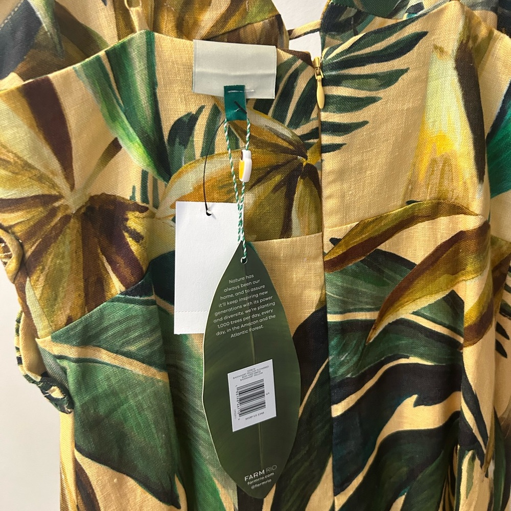 FARM Rio Tropical Yellow and Green Midi Dress NWT - Picture 3 of 7